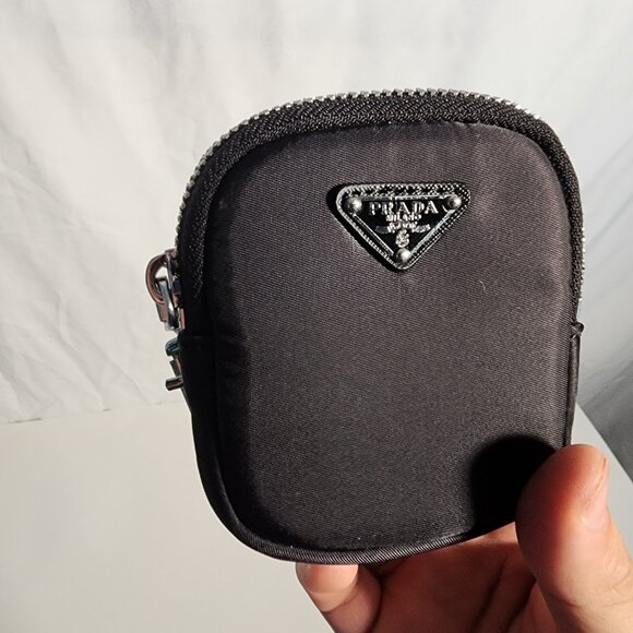 Prada Mini Pouch Black Nylon - Tessuto Collection - Zip Closure, Silver Hardware - Picture 7 of 9
